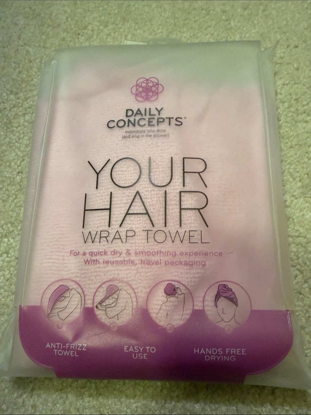 Daily Concepts Pink Your Hair Wrap Towel